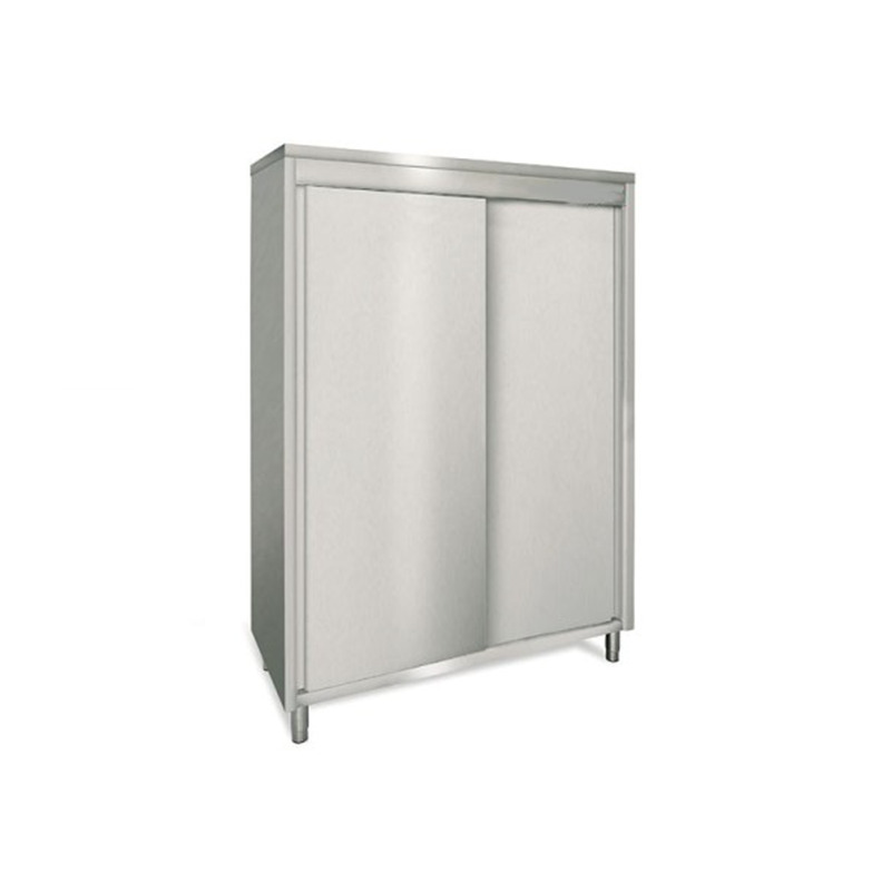 Cabinet with sliding doors in stainless steel
